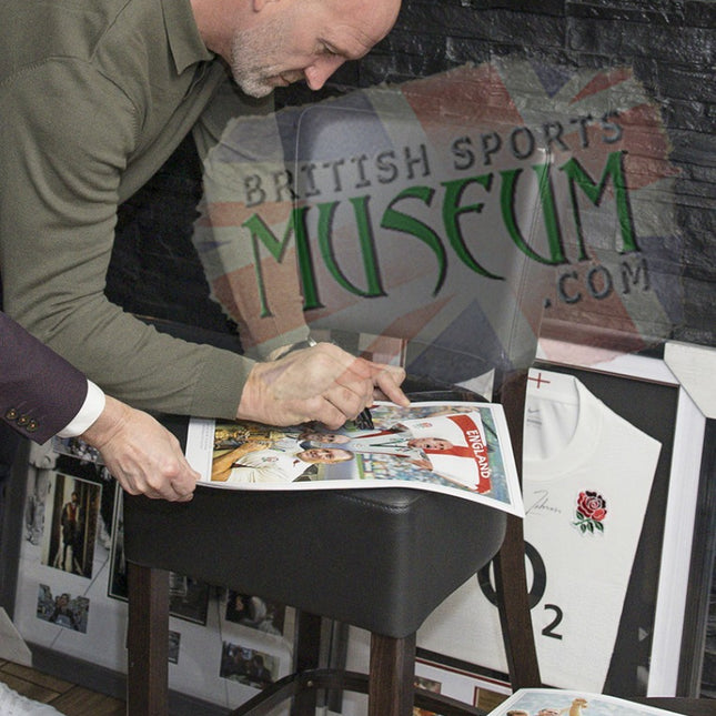 Lawrence Dallaglio Hand Signed 2003 Rugby World Cup Final Framed Photograph 23x19" Framed