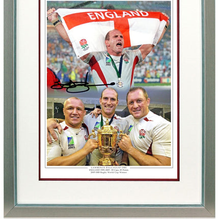 Lawrence Dallaglio Hand Signed 2003 Rugby World Cup Final Framed Montage 23x19" Framed