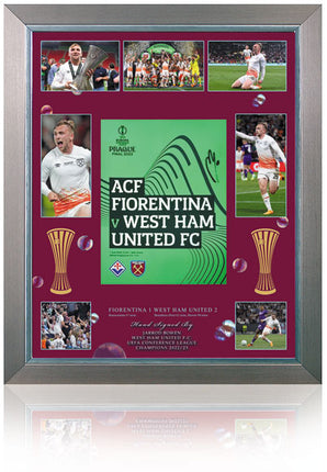 Jarrod Bowen Hand Signed West Ham 2023 Europa Conference League Final Programme 23x19" Framed