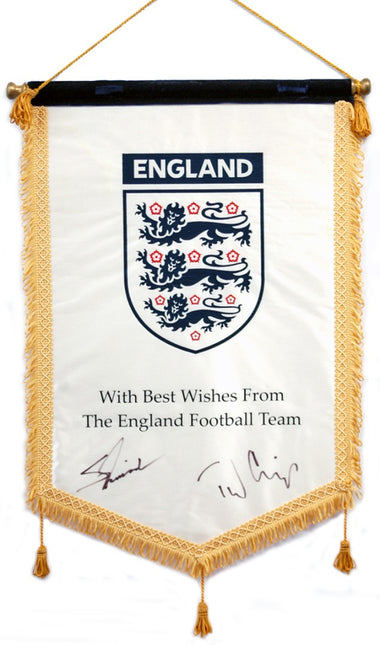 Sven-Goran Eriksson and Tord Grip Signed England Pennant with Programme