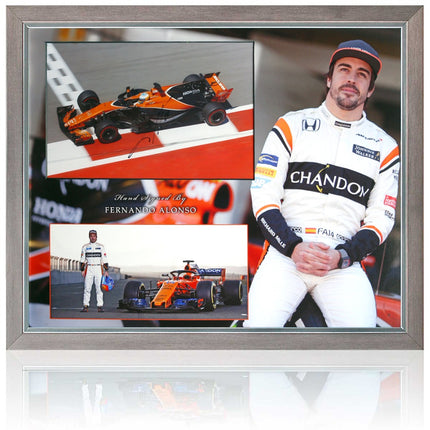 Fernando Alonso Formula 1 Legend Hand Signed F1 Photo Presentation