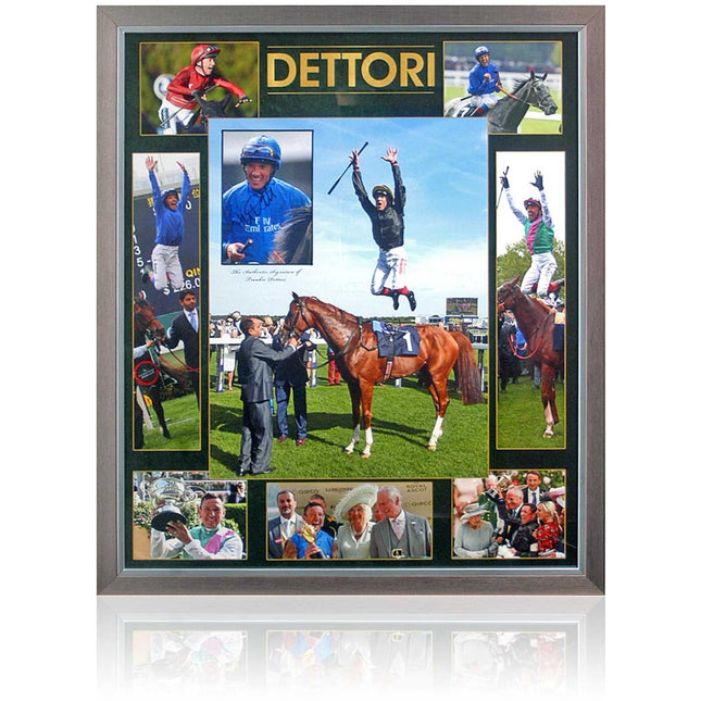 Frankie Dettori Hand Signed Racing Montage Large Framed Display | Horse Racing Memorabilia
