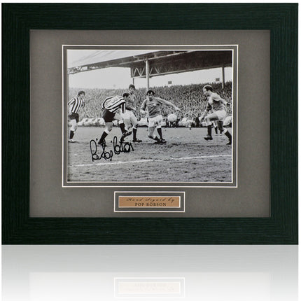 Pop Robson Newcastle United Legend Hand Signed Photograph 42x34cm Framed