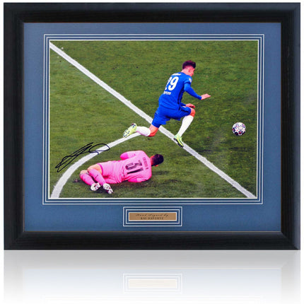 Kai Havertz Chelsea Signed Champions of Europe Photograph 23x19in Framed