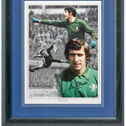 Peter Bonetti Chelsea Legend Hand Signed Montage 23x19in Framed