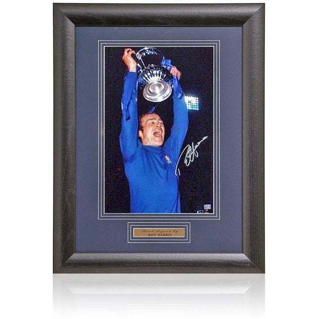 Ron Harris Chelsea Legend Signed 1970 FA Cup Final Photograph 15x19in Framed