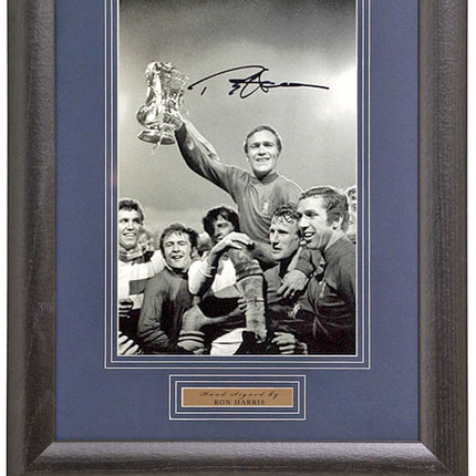 Ron Harris Chelsea Legend Signed 1970 FA Cup Final Photograph 15x19in Framed