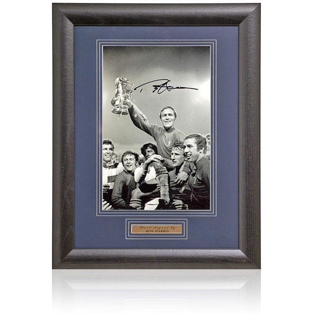 Ron Harris Chelsea Legend Signed 1970 FA Cup Final Photograph 15x19in Framed