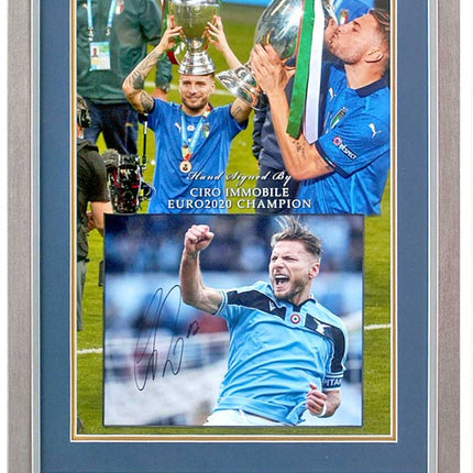Ciro Immobile Lazio & Italy Legend Signed Photo Presentation 23x19in Framed