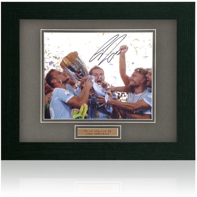 Ciro Immobile Lazio Legend Hand Signed Photograph 17x14in Framed