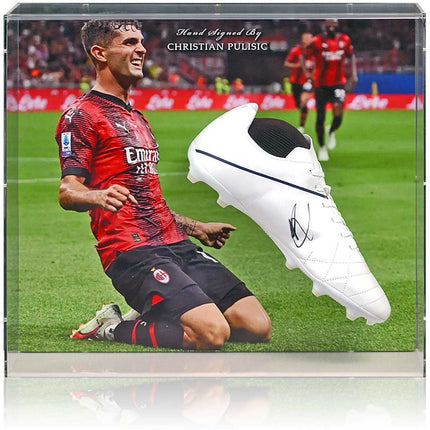 Christian Pulisic AC Milan Hand Signed Football Boot Large Acrylic Display