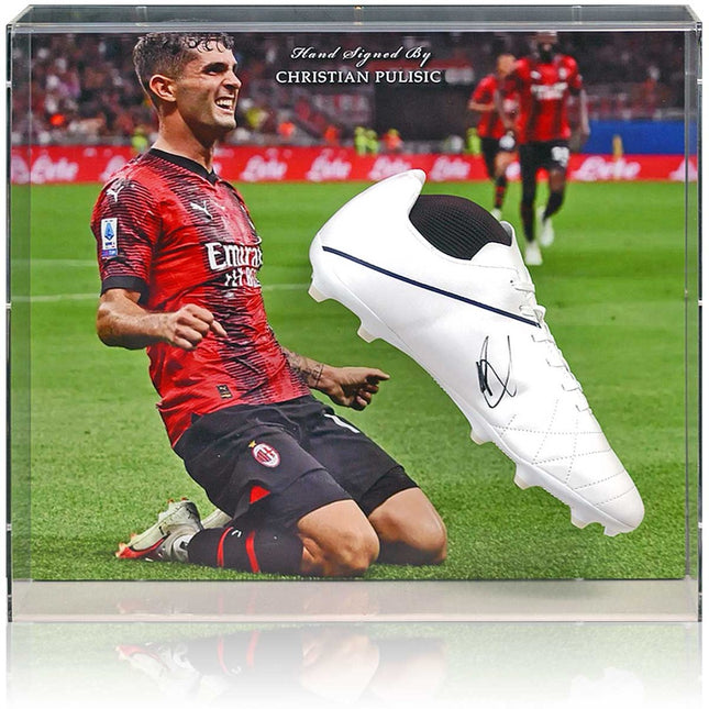 Christian Pulisic AC Milan Hand Signed Football Boot Large Acrylic Display