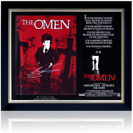 Harvey Stephens Signed The Omen Movie Poster Presentation 23x19in Framed + COA
