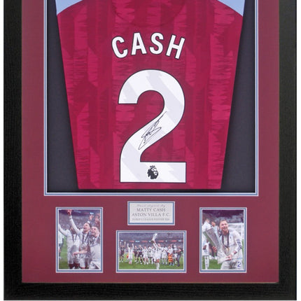 Matty Cash Aston Villa Europa League Winner Signed Football Shirt Framed + COA