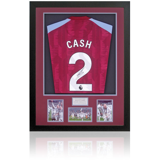 Matty Cash Aston Villa Europa League Winner Signed Football Shirt Framed + COA