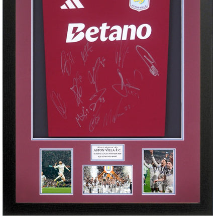 Aston Villa Europa League Winners 2026 Signed by 12 Football Shirt Framed + COA