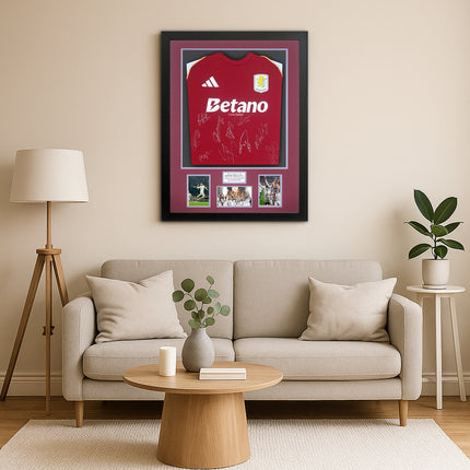 Aston Villa Europa League Winners 2026 Signed by 11 Football Shirt Framed + COA