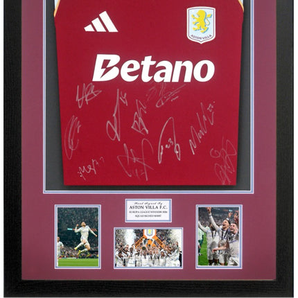 Aston Villa Europa League Winners 2026 Signed by 11 Football Shirt Framed + COA