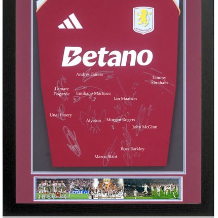 Aston Villa Europa League Winners 2026 Signed by 12 Football Shirt Framed + COA