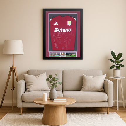 Aston Villa Europa League Winners 2026 Signed by 12 Football Shirt Framed + COA