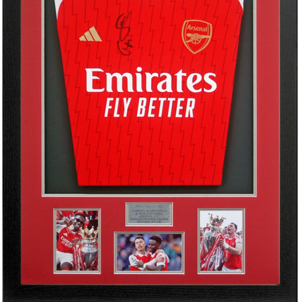 Saka & Martinelli Arsenal Premier League Winners 2026 Signed Football Shirt + COA