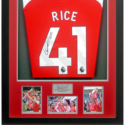 Declan Rice Arsenal 2026 Premier League Winner Signed Framed Football Shirt COA
