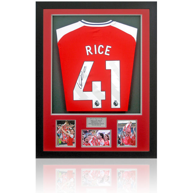 Declan Rice Arsenal 2026 Premier League Winner Signed Framed Football Shirt COA