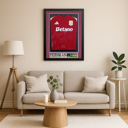 Aston Villa Europa League Winners 2026 Signed by 13 Football Shirt Framed + COA