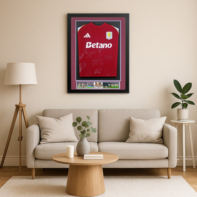 Aston Villa Europa League Winners 2026 Signed by 13 Football Shirt Framed + COA