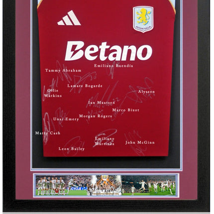 Aston Villa Europa League Winners 2026 Signed by 13 Football Shirt Framed + COA