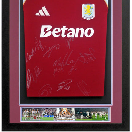 Aston Villa Europa League Winners 2026 Signed by 13 Football Shirt Framed + COA