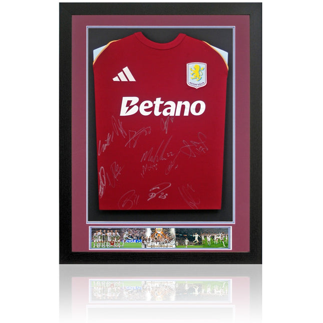 Aston Villa Europa League Winners 2026 Signed by 13 Football Shirt Framed + COA