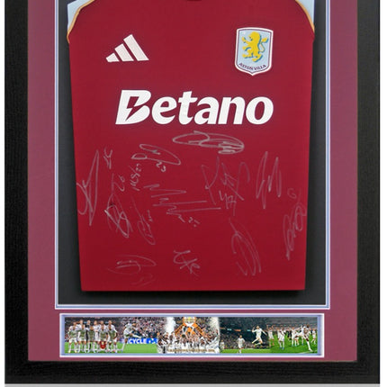 Aston Villa Europa League Winners 2026 Signed by 13 Football Shirt Framed + COA