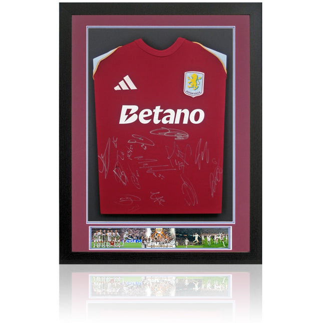Aston Villa Europa League Winners 2026 Signed by 13 Football Shirt Framed + COA