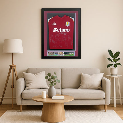 Aston Villa Europa League Winners 2026 Signed by 13 Football Shirt Framed + COA
