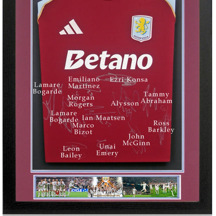 Aston Villa Europa League Winners 2026 Signed by 13 Football Shirt Framed + COA
