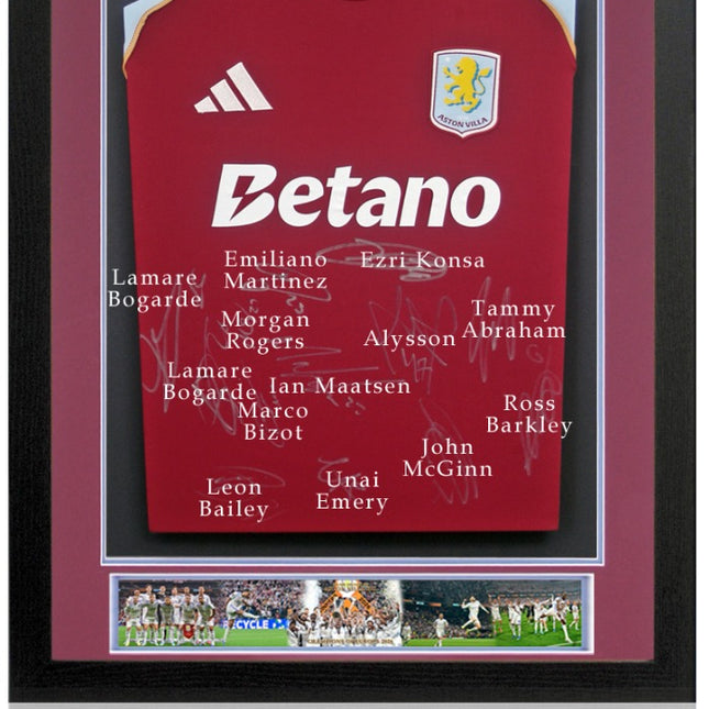 Aston Villa Europa League Winners 2026 Signed by 13 Football Shirt Framed + COA