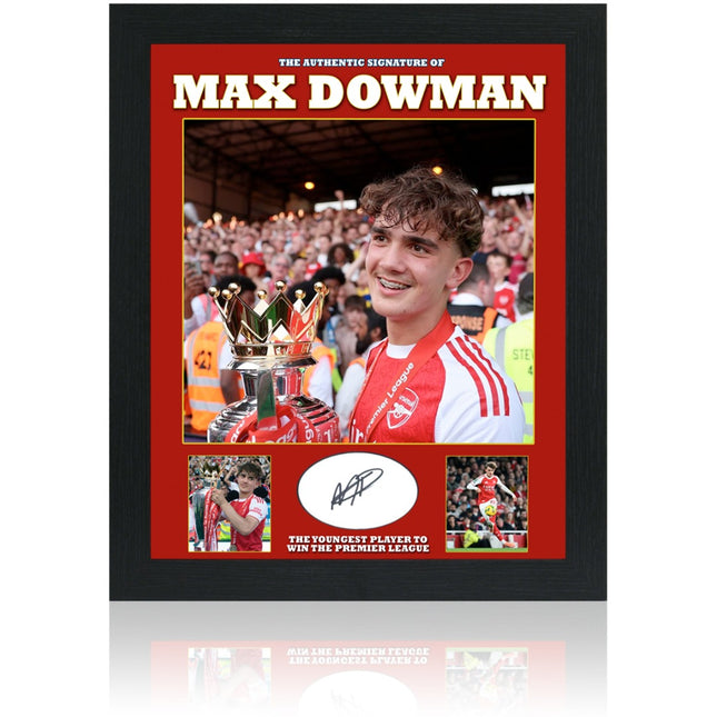 Max Dowman Signed Arsenal Premier League Winner 2026 Presentation 23x19in Framed