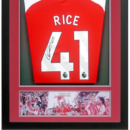 Declan Rice Arsenal 2026 Premier League Winner Signed Framed Football Shirt COA