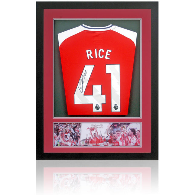 Declan Rice Arsenal 2026 Premier League Winner Signed Framed Football Shirt COA
