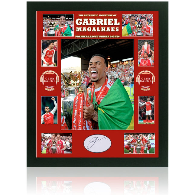 Gabriel Signed Arsenal Premier League Winner 2026 Montage 27x23in Framed