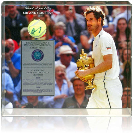 Andy Murray Tennis Legend Hand Signed Autographed Ball Wimbledon Display w/COA