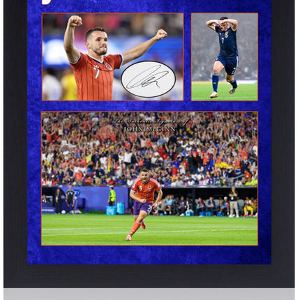 John McGinn Signed Scottish Football Hero Presentation 23x19in Framed