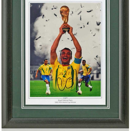 Cafu Brazil Legend Signed World Cup 2002 Winner Montage 23x19in Frame
