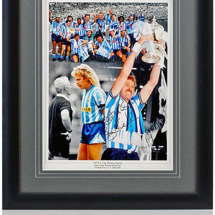 Brian Kilcline Coventry City Legend Signed 1987 FA Cup Montage 23x19in Framed
