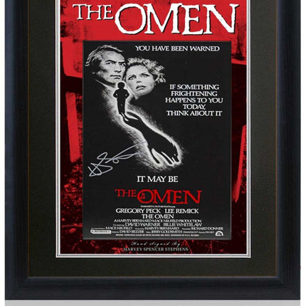 Harvey Stephens Signed The Omen Movie Poster Presentation 23x19in Framed + COA