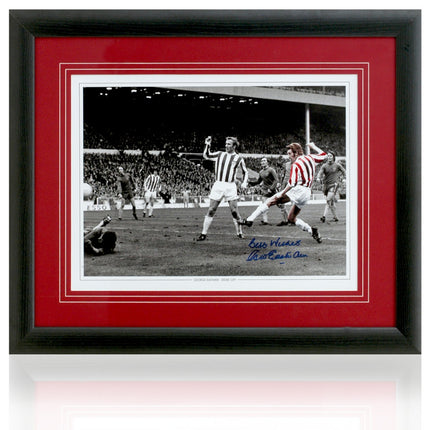 George Eastham Stoke City Legend Hand Signed 1972 League Cup Photograph 23x19" Framed