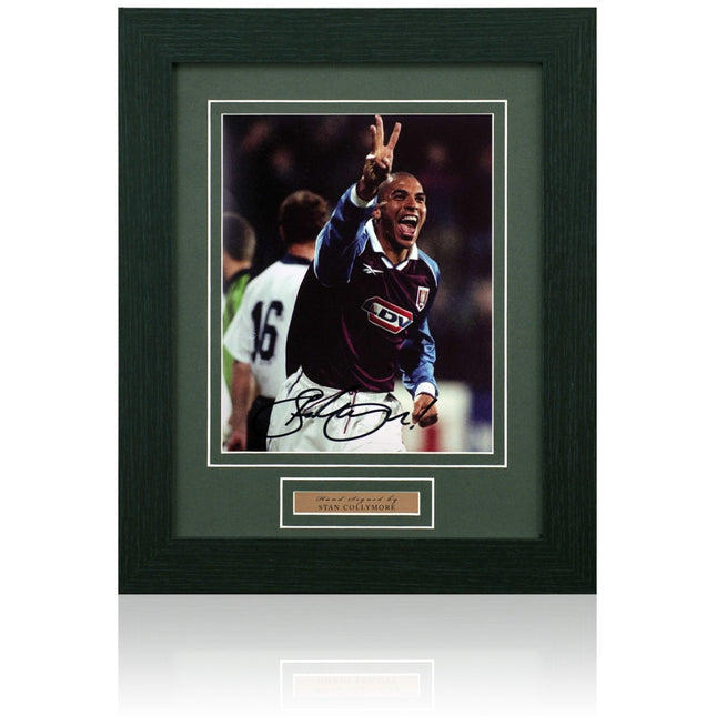 Stan Collymore Aston Villa Legend Signed Photograph 14x17in Framed + COA