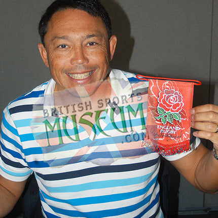 Rory Underwood MBE Hand Signed England Rose Rugby Crest Pennant Presentation