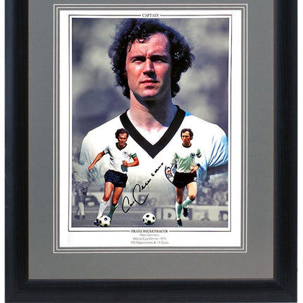Franz Beckenbauer Germany Legend Signed World Cup 1974 Montage 23x19in Framed